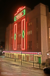 Stockport Plaza Principal Facade at night_restored